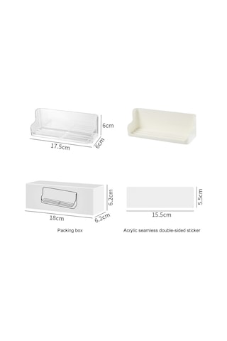 Sones Duvara Monteli Delinmeyen Yatak Başı Gözlük Saklama Kutusu Banyo Tuvalet Malzemeleri Drenaj Rafı Beyaz