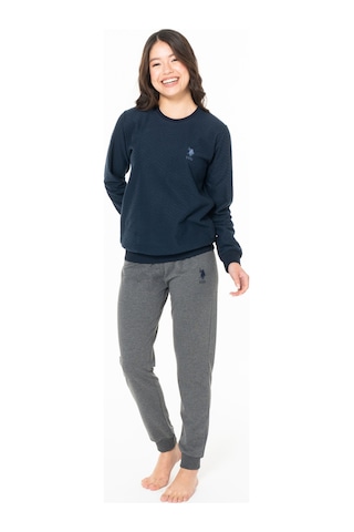 U.S. Polo Assn. Kadın Pamuklu Lisanslı Pijama Takımı 20125 Lacivert