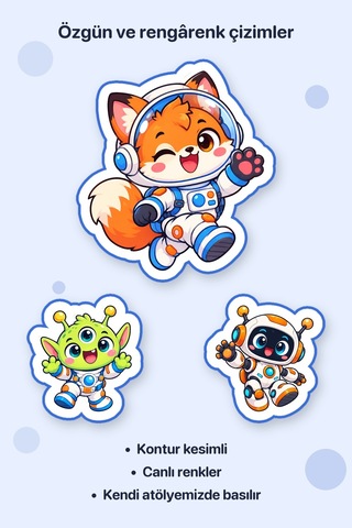 Galaksi Macerası 20 Adet Mini Uzay Sticker Çıkartma A4 Kırtasiye Etiketi Çok Renkli