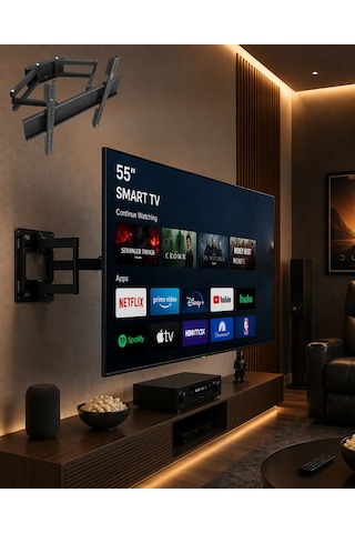 32 55 İnç Televizyon Askı Atı Duvara Monte Hareketli Tv Tutucu