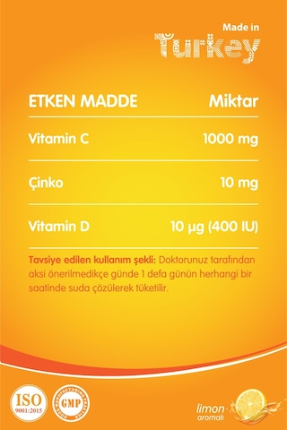 Mdc Vitamin C. Çinko Ve Vitamin D3 20 Efervesan Tablet