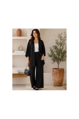Unika Boutique Kadın Kimono Salaş 2 Li Takım Siyah