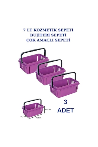 3 adet 7 Litre Kozmetik Sepeti Bijuteri Sepeti Kırtasiye Sepeti