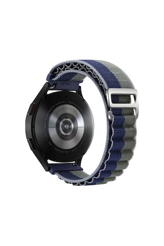 En-cag Watch 20mm Uyumlu Kr410 Kumaş Kordon - Lacivert-yeşil Bss