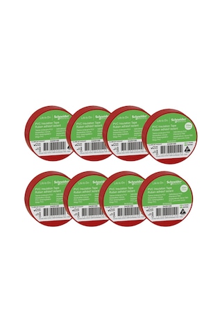 Schneider 8li Kırmızı PVC İzolasyon Bandı 20mt*19mm 2420100-8