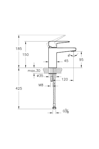 Artema A4273223 Root Square Lavabo Bataryası Altın