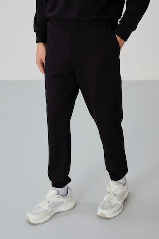 Tommy Life 85120 Casual O Yaka Lastik Paça Pamuklu Oversize Erkek Eşofman Takımı - Siyah