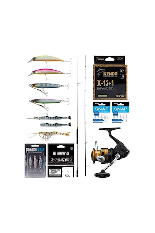 Yek Outdoor Pro Spin Olta Seti Okuma Ceymar Sw Bass 243cm Mh 14-42gr M-fast Olta Kamışı & Shimano Makina Fx 4000 Fc