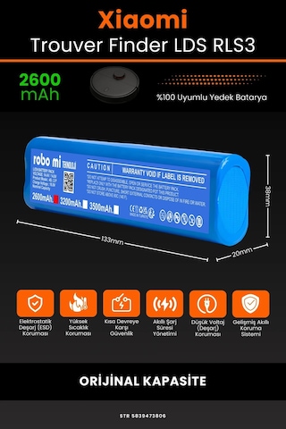 Xiaomi Trouver Finder Lds Rls3 2600mah Robot Süpürge Bataryası