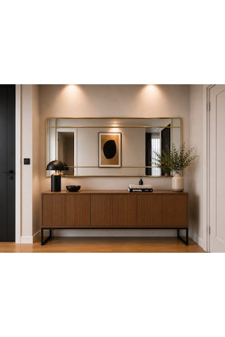Effe 180x80 Cm Gold Metal Çerçeveli Dekor Ayna