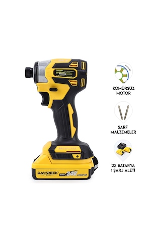 Dawreek Akülü Torklu Vidalama/Somun Sıkma Makinesi - Sarı