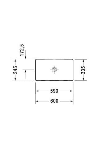 Duravit Durasquare Canak Lavabo Taslanmıs 600 x 345 MM 2355600000