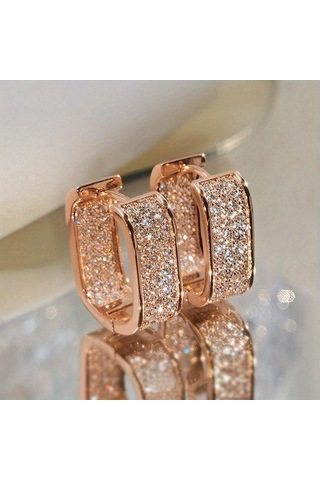 Rose Gold Kadınlar İçin Kübik Zirkonlu Lüks Moda Yüzükler, Altın Gelin Aksesuarları, Düğün Küpeleri, Sevgililer Günü Hediyesi, Takı Rose Gold