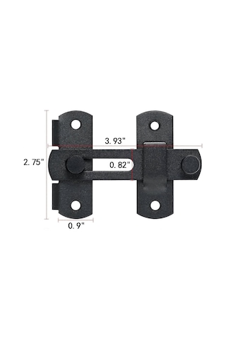 Paket Ahır Kapısı Mandalı3,93 X 2,75 Mat Siyah Paslanmaz Çelik Ahır Kapısı