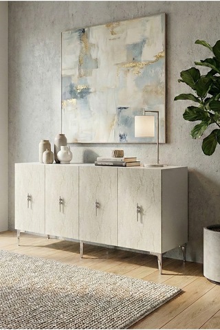Ka1527bts Salkım Konsol Ve Tv Sehpası Beyaz-traverten-silver 150cm