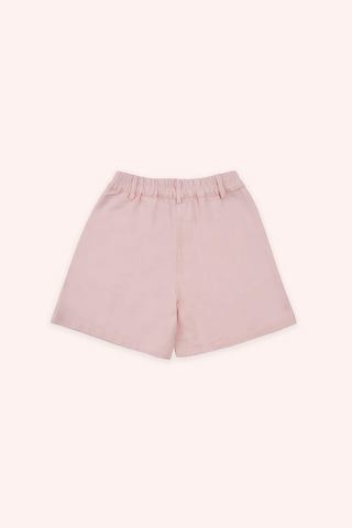 Panço Kız Çocuk Beli Lastikli Şort Pembe
