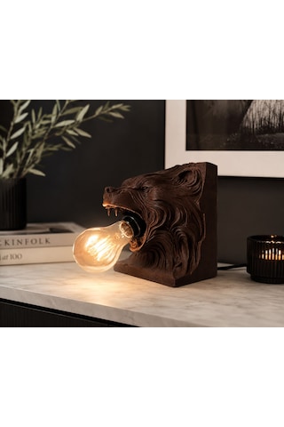 Ayı Figürlü Dekoratif Masa Lambası 3d Baskı Modern Abajur Kahverengi