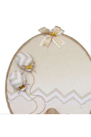 Pelüş Fil Süslemeli, 42cm Oval Kapı Süsü Çok Renkli