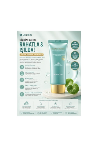 Mizon Cicaluronic Non Nano Sunblock SPF50+ PA+++ - Cicaluronic Gü
