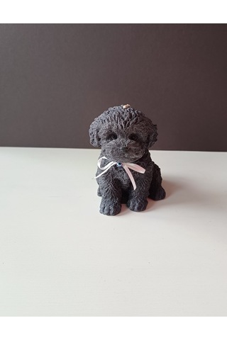 Köpek Figürlü Mum Gri 12 Cm