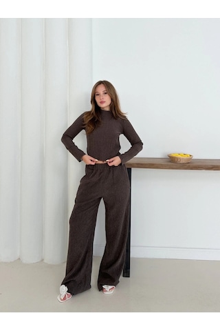 Balıkçı Yaka Örme Takım Kahve St265865 Kahve
