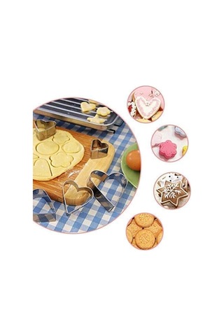 Mucit Home 12 Parça Metal Kurabiye Kalıbı Çelik Gri