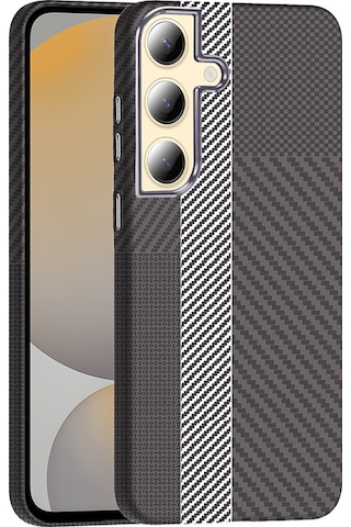 Mobilefix Galaxy Uyumlu S24 Kılıf M-safe Şarj Özellikli Karbon Fiber Görünümlü Gros Kapak - D Desert Titanyum