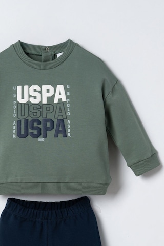 U.S. Polo Assn. Erkek Bebek Baskılı Yeşil Uzun Kol Pijama Takım Usb3180-c-v2 Usb3180-c-v2