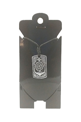 Kore İp Askılı Ve Krom Çelik Kaplamalı Unisex Tribal Kolye Kkrm-02 Gümüş4