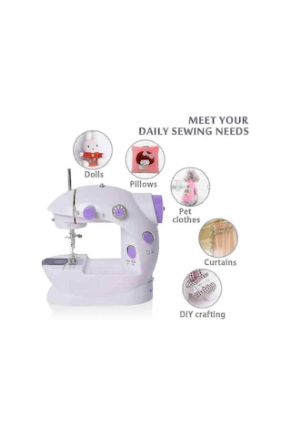 Mini Ev Dikiş Makinesi Pedallı Sewing Machine Çok Renkli