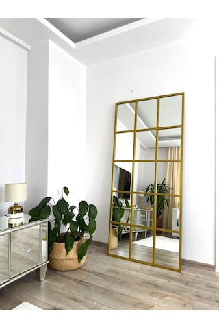Effe Gold Metal Çerçeveli 5/3 Model 180x80 Cm Dekoratif Ayna