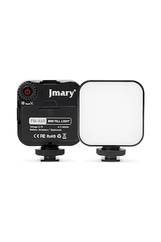 Jmary Fm-48r Mini Fill Light Telefon-kamera Üstü Pilli Aydınlatma Işığı Siyah