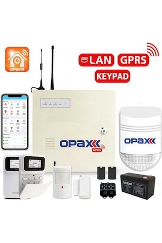 Opax-2747 Gprs&Lan Alarm Paneli Bgr-10 Kablolu Sirenli Full Set
