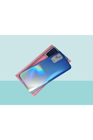 Oppo A55 Uyumlu Full Kasa Arka Kapak Batarya Kapağı - Mavi Çok Renkli