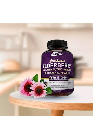 Nutriflair Elderberry Wıth Vıtamın C Zınc & Vıtamın D3 120 Caps Aromasız