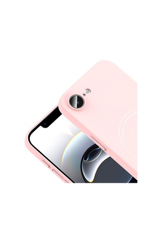 Apple iPhone Uyumlu 17e Kılıf M-safe Şarj Özellikli Kamera Korumalı Elio Sert Pc Kılıf Açık Pembe