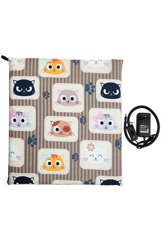 Kedi Minderi Isıtmalı Model 45x45cm 12v Adaptörlü Su Geçirmez Kdtes88