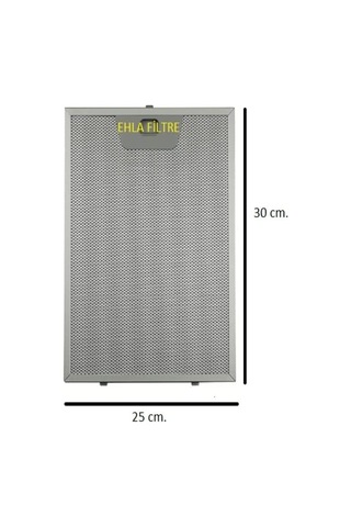 Ayrex Ehla Filtre Davlumbaz Filtresi 25x30 Cm / Üstte Tek Altta Çift Tırnak. Alüminyum