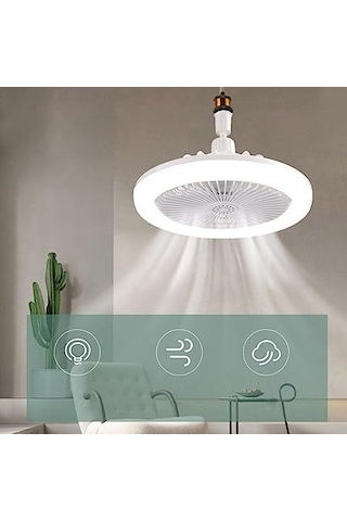 Symbee Led Işıklı Tavan Fanı, Sessiz Motorlu, 3 Renk Aydınlatma Ve Hız Ayarlı, Zamanlayıcı Ve Aromaterapi Özellikli, Ev Ve Café İçin 25cm Beyaz Abss材质li Fan Beyaz