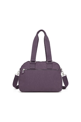 Smart Bags Orta Boy Çok Cepli Su Geçirmez Hafif Krınkıl Kumaş Kadın Omuz Çantası Mürdüm