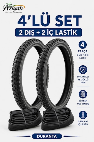 Duranta 16 Jant Bisiklet İç Dış Lastik Seti Bisiklet İç Lastiği Bisiklet Dış Lastiği 2 İç 2 Dış Lastik