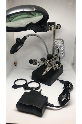 Büyüteçli 3. El Kart Tutuculu Havya Standı Zd 126-3 (Mg 16129C)