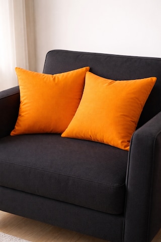 Faralya Life Düz Turuncu 2 Li Kırlent Kılıfı 45x45 Cm Dekoratif Koltuk Yastık Kılıfı Modern Salon Dekoru Turuncu