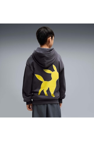 Puma X Pokemon Genç Geniş Kesim Kapüşonlu Sweatshırt 634945 76 Gri