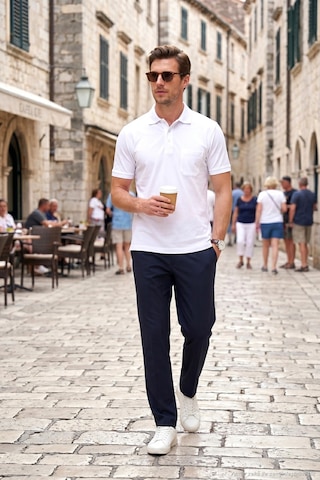Buratti Pamuklu Regular Fit Göğüs Cepli Düğmeli Polo T Shirt Erkek Polo T Shirt 4565001 Beyaz