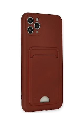 iPhone Uyumlu 11 Pro Max Kılıf Kelvin Kartvizitli Silikon - Bordo