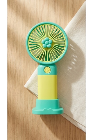 Mini El Fanı Figürlü Yeşil Kompakt Tasarımlı,usb Şarjlı Güçlü Taşınabilir Vantilatör Fan-pl103yy