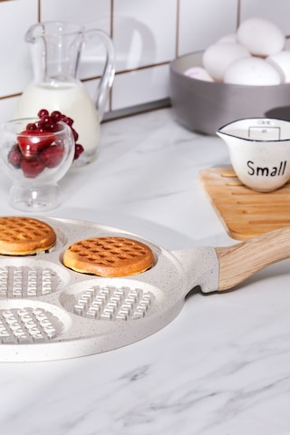 Karaca Mutfaksever Biogranit Waffle Pankek Tava 26 Cm Krem