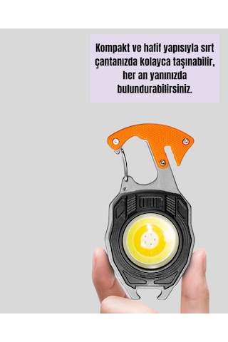 Hnrlıshp Usb Şarjlı Mini Led Anahtarlık Fener Çok