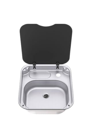 Thetford Cam Kapaklı Evye 44x40cm - Dikdörtgen-1539